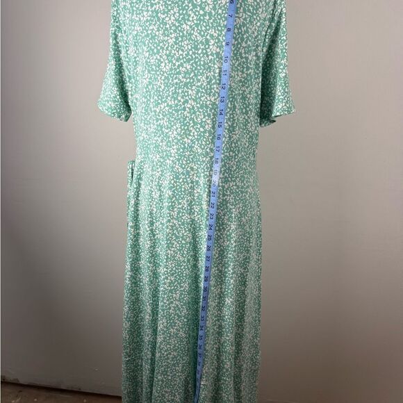 Lands' End Women’s Large Vneck Wrap Midi length Patterned Dress cotton - Picture 8 of 14